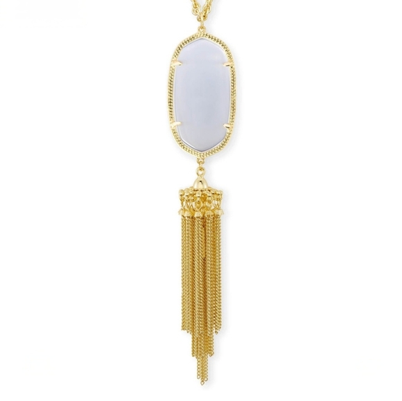 Kendra Scott Rayne Gold Long Pendant Necklace in Cats's Eye - Picture 1 of 9